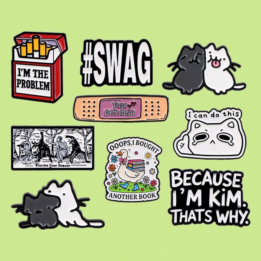 Ghim cài áo hình mèo dễ thương "Tôi có thể làm được!" với những câu nói hài hước, thích hợp để cài lên ba lô, phụ kiện quần áo, trang sức thời trang, quà tặng bạn bè.