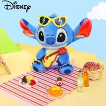 Disney 官方授权史迪奇吉他毛绒玩偶背包挂件、玩偶钥匙扣、节日礼物 - 彩色 - 查看 2