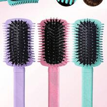 2/1pc Curling Hair Brush, Easy Styling For Defined Curls And Waves, Effective Edge Design, Medium Width Side Edges Effectively Separate And Style Curly Hair, Suitable For Dry And Wet Hair, For Men And Women, Reduces Frizz, Easy Styling At Home Or Travel (Pink, Purple, Green) - 彩色 - 查看 4