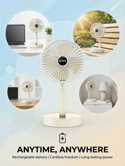 SOKANY 便携式桌面风扇，可折叠USB直插式桌面风扇，风速不可调节，高度可调节，适合办公室、家庭和户外使用。