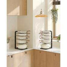 Organizador de ollas y sartenes debajo del gabinete 5 niveles ajustables organizador de ollas de alta resistencia con 16.5 pulgadas de altura soporta 55 libras sartenes de hierro - como en la foto - Ver 7