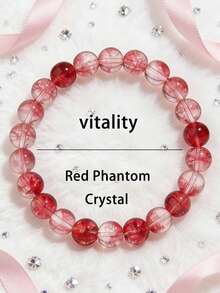 YAUKIA Natural Red Phantom Vitality Crystal Bracelet , Courage And Endurance , Emotional Calming Boho Style Healing Meditation , Fashionable Unisex Jewelry , Perfect Gift For Mother'S Day And Father'S Day. - Multicolor - View 8