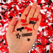 Graduation Confetti Decorations 2026 Black Red Party Table Confetti For 2026 Graduation Theme Events Class Of 2026 Supplies Congrats Grad 2026 Graduation Party Decorations - Đen Đỏ - Xem 3