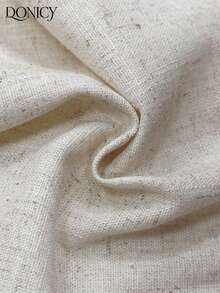 DONICY Women's Beige Wide Leg Trousers With Pockets Chic Casual Full Length Pants - Apricot - View 3