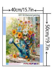 Bộ tranh đính đá DIY 1 cái - Hoa, Trang trí nhà cửa, Đính đá toàn bộ, 30*40cm/40x50cm - Bộ - Xem 5