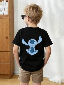 Disney's *Lilo & Stitch* Summer T-Shirt Featuring Stitch-Perfect For Boys And Girls To Wear To Holiday Parties, Family Meals, Outdoor Activities, And While Traveling, And An Ideal Gift For Children Visiting Disney Parks. - 黑色 - 查看 3