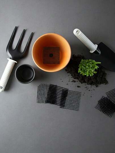 10片/40片装方形排水孔过滤网垫，可定制排水孔过滤网，防止土壤侵蚀，促进植物排水，适用于盆栽植物和盆景。