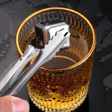 Bộ 4/6/12 viên đá bằng thép không gỉ kèm kẹp silicon, đá viên kim loại đông lạnh nhanh cho rượu whisky, thích hợp cho cocktail, rượu vang và các loại đồ uống khác, đá viên vuông, đá viên tái sử dụng, máy làm đá bia, đá viên bền bỉ dùng trong gia đình. - Bạc - Xem 5