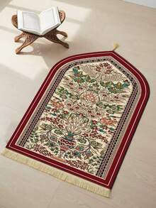1 chiếc bình hoa màu đỏ, thảm cầu nguyện họa tiết hoa, chăn họa tiết, thảm phong cách Bohemian, thảm trang trí tinh xảo có tua rua - Nhiều màu - Xem 2