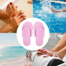 24 Pairs Pedicure Slippers Disposable Flip Flops For Pedicures Pink Pedicure Flip Flops For Women Salon Spa Beach Party Guests - Multicolor - View 5