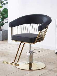 Barber Shop Chair, Black And Gold - Gold - View 5
