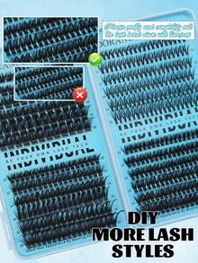 ADORANCE 420片装假睫毛簇，4种款式，纤细轻盈，30D+50D+WL3-20+100D簇状假睫毛，打造柔软自然妆效，适合日常、约会和派对妆容。 - D - 查看 4