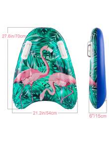 1PC Green/Orange Inflatable Surf Board Float With Handles, Tropical Flamingo & Parrot Swim Kickboard For Beach Pool Summer Gift - Multicolor - View 5