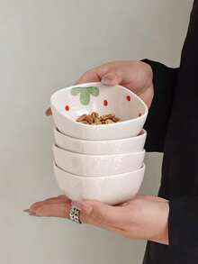 Bộ 1/2/4 bát sứ hình dâu tây dễ thương, bát vuông nhỏ nữ tính, bát tráng miệng gia dụng, bát đựng hạt, bát ăn sáng, bát sữa, bát ăn nhẹ bằng sứ vẽ tay hình dâu tây, bát chấm chất lượng cao, bát sứ vẽ tay hình dâu tây phong cách retro, bát ăn sáng và tráng miệng đáng yêu. - Nhiều màu - Xem 5