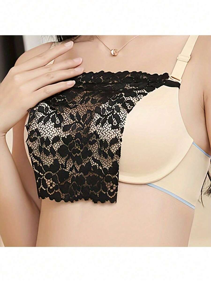 3pcs/Set Women's Fashion Lace Camisole - V-Neck Slip-Proof Undershirt, Black/White/Beige, Suitable For Daily Wear - One Size - View 1