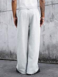 Quần thể thao nam dáng rộng, cạp chun, ống đứng, có dây rút - Màu Xám nhạt - Xem 5