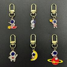 6pcs Cartoon Astronaut Spaceman Series Keychain Pendant, Fashion Headphone Case Ornament Bag Additions Personalized Small Gift - Multicolor - View 2