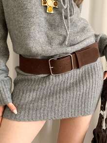 1条新款女士腰带，时尚百搭裤带，复古简约米拉·雷风格宽腰带，适合日常穿着 - 彩色 - 查看 6