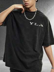 Men's Vintage GYM Graphic Tee | Summer Men's Street Style Retro Print T-Shirt | YLA Design Front And Back | Niche Fashion Men's Clothing Y2k Clothing | Unisex - 黑色 - 查看 4