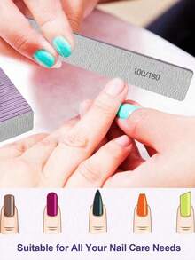 Bộ 50 dũa móng tay chuyên nghiệp, độ nhám 180/100, dũa móng tay tự nhiên, hai mặt có thể rửa sạch, bề mặt mịn, thích hợp sử dụng tại nhà và salon. - Nhiều màu - Xem 2
