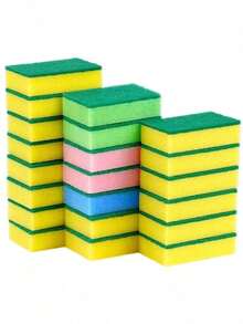 厨房清洁海绵，防刮擦餐具，百洁海绵，适用于碗碟、锅具、毛巾、置物架、水槽、酒店、餐厅、商业场所、厨房等，厨房清洁海绵，洗碗布，清洁垫 - 彩色 - 查看 1