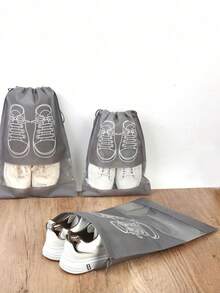 1/5PCS Shoe Storage Bag Wardrobe Organizer Non-Woven Shoe Bag Travel Tote Bag Waterproof Bag Clothing Classification Bag - Grey - View 2