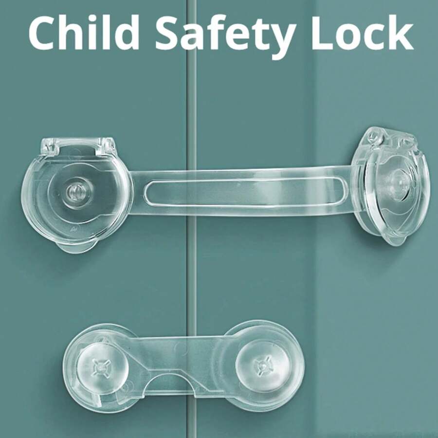 6PCS Baby Cabinet Locks Strap Drawer Lock Child Anti Opening Refrigerator Lock Home Baby Anti Pinch Safety Protection Buckle - 6PCS-b - View 1