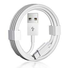 1/2/5条装 USB-A 转 USB-C 数据线，100 厘米长，支持快速充电和数据传输，兼容 17/16/15 Pro Max Plus - 白色 - 查看 2