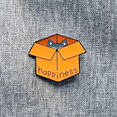 Happiness Cat Enamel Brooch Pin Fashion Decorative Brooches Ornaments Lapel Bag Badges Jewelry Gifts