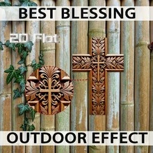 1pc, 2D Flat, Rustic Wooden Cross, Church Style Wall Decoration, Church Pendants, (8*12 Inches/20*30cm) Wall Hanging Cross, A Good Choice For Home Wall Decoration, 2D Flat - 1PC - View 4