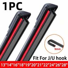 1pc Universal Frameless Dual Rubber Wiper Blade 13"14"16"18"19"20"21"22"24"26"28" Car Windshield Wiper Blade Replacement - 1PC - View 1