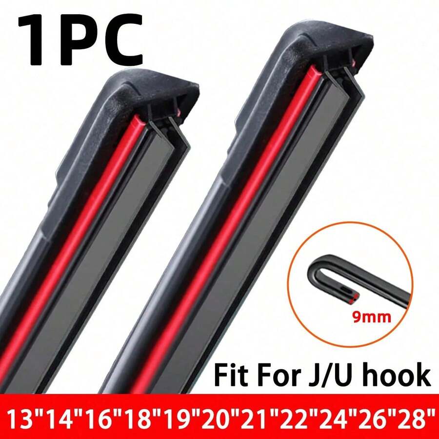 1pc Universal Frameless Dual Rubber Wiper Blade 13"14"16"18"19"20"21"22"24"26"28" Car Windshield Wiper Blade Replacement - 1PC - View 1
