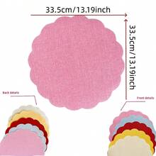 12/24/50/100pcs Floral Linen Placemats, 33.5cm Round Flower Shaped Reusable Table Mats For Autumn, Wedding, Dinner Party, Farmhouse Decor, Brown Country Style - Multicolor - View 4