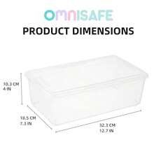 Paquete de 12 contenedores apilables de plástico de 6 cuartos de galón contenedor encajable sin BPA para organizar zapatos caja transparente para el hogar y la oficina caja de - Transparente - Ver 2