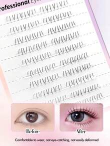 Waloshow 80pcs Cat Claw Segmented Lower Lash False Eyelashes, Natural & Realistic, Suitable For Beginners & Daily Wear - B - View 5