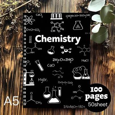 1 Peça Caderno Espiral de Química - Diário de Laboratório, Sala de Aula, Escritório, Estudo em Casa - Inclui Estrutura Molecular, Béquer, Símbolos Atômicos - Presente Perfeito de Ciência para Estudantes e Professores - Notas de Química Orgânica e Inorgânica, Páginas de Experimentos e Pesquisas, Papelaria Premium, Suprimentos com Tema, Registros de Experimentos, Suprimentos de Escritório, Equipamento de Sala de Aula, Tema de Ciência, Escrita Suave, Ideal para Técnicos de Laboratório