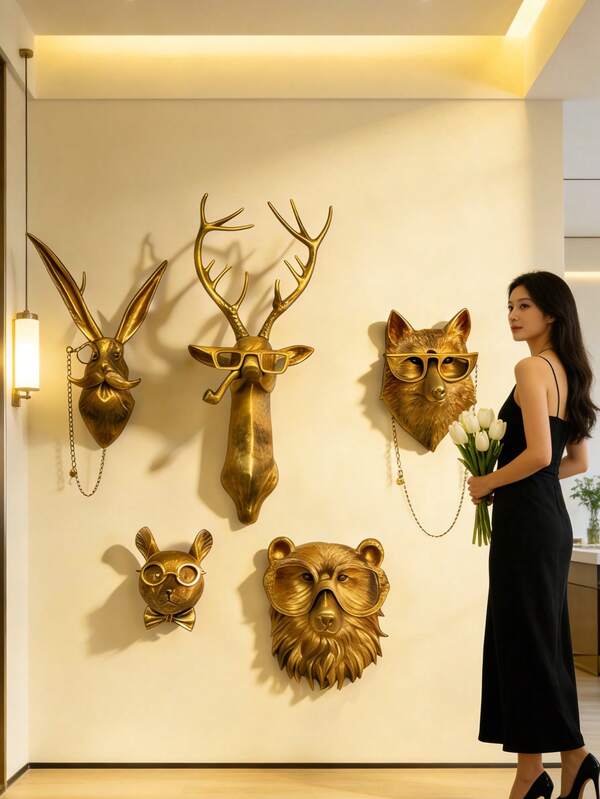 1pc Vintage Deer Antler Wall Hook, Can Be Used As Wall Mounted Coat Rack, Key Holder, Decor For Wall, American Retro Deer Antler Decorative Hook, Can Be Used As Wall Mounted Coat Hook, Creative Clothing Store Entrance Wall Decor, Key Hook, Home Decor, Christmas Decor, Room Decor