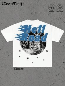 Y2K,Summer Tops Interesting And Fashionable Patterns Cotton Men's T-Shirt, Summer Vacation Festival Party, Surprise Gift For Friends And Family, Drop Shoulder Sleeves Round Neck,Fashionable And Styles. Mens Clothes, Graphic Tee, Summer Clothes, Summer Tops, Easter Outfits, Spring Clothes, Shirts - 白色 - 查看 3