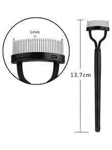 2件套睫毛梳、睫毛分离器、睫毛夹、金属刷、化妆工具 - 彩色 - 查看 3