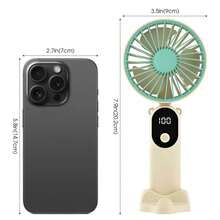 6-Speed Portable Handheld USB Rechargeable 90° Foldable Quiet Mini Personal Handheld Fan With Stand, Hands-Free Neck Strap, Outdoor Travel Beach Summer Accessory Gift - Multicolor - View 6