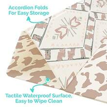 JumpOff Jo Baby Play Mat - Tapete grande plegable de espuma para bebés bebés niños pequeños impermeable de doble cara 70 x 59 pulgadas - dirección oeste - Ver 3
