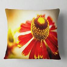 Designart Beautiful Yellow Background' Flower Throw Cushion Pillow Cover for Living Room Sofa 16 in. x 16 in - Amarillo - Ver 6