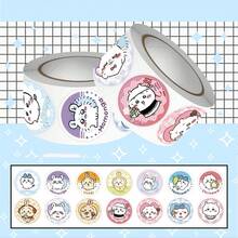 chiikawa 1卷全新精美Giekawa圆形贴纸，可爱兔兔图案，可卷起贴在笔记本上，是送给朋友和粉丝的完美节日礼物。 - 彩色 - 查看 2