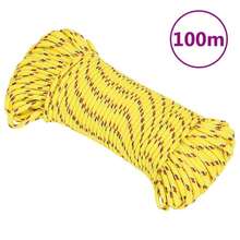 vidaXL Bootsseil Gelb 3 mm 100 m Polypropylen Gartenseil, DIY-Projekte mit gedrehtem Seil für drinnen und draußen, Gartenseilbinden, Gartendekorationen, Partys, Boote im Freien - A - Übersicht 1