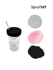 3件套杯套，带吸管孔，可重复使用，适用于酒吧/夜店/派对，保护派对饮品，弹性鸡尾酒杯套，夜店防毒品杯套及杯盖，防止异物进入杯中，1件装 - 彩色 - 查看 13