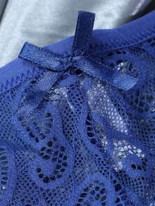 1 chiếc quần lót dây mảnh cạp thấp viền ren gợi cảm dành cho nữ - Màu xanh lam - Xem 5