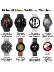 20mm 磁吸扣編織尼龍手錶錶帶，適用於 Galaxy Watch 4 5 6 7 FE 40mm 44mm/Watch 4 6 Classic 42mm 46mm 43mm 47mm/Watch 5 Pro 45mm/Watch 3 41mm/Active 2，Vivoactive 6/Vivoactive 5/3，男女通用可調節錶帶 - 升級磁吸扣-粉砂 - 查看 10