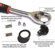 46Pcs Socket Set Auto Repair Multi-Functional 1/4 Inch Drive Socket Ratchet Wrench Set Round Edge Drive Socket Motorcycle Repair - 46-piece Set - View 7