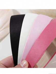 1条/4条装简约纯色扁平发带，适合日常佩戴 - 彩色 - 查看 3