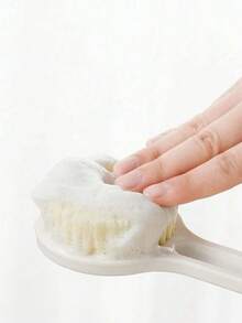 长柄软毛沐浴刷，聚丙烯去角质背部按摩刷，成人沐浴刷，沐浴配件 - 白色大號 - 查看 7
